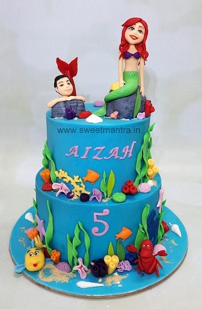 Mermaid theme cake in 2 tier - Cake by Sweet Mantra Homemade Customized Cakes Pune