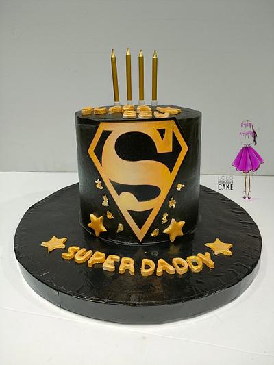 Super hero cake& super daddy🖤🦸 - Cake by Lolodeliciouscake