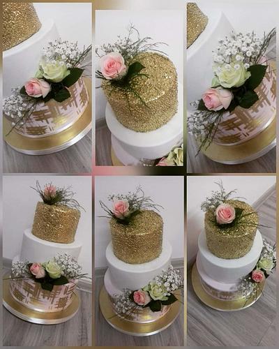 Gold wedding cake❤ - Cake by MarinaM