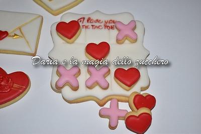 Valentine TicTacToe cookie - Cake by Daria Albanese
