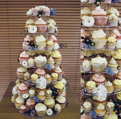 Cupcake Tower Wedding Cake - Cake by Sugar by Rachel