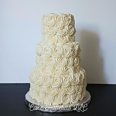 Rossette buttercream wedding cake - Cake by Donna Tokazowski- Cake Hatteras, Martinsburg WV