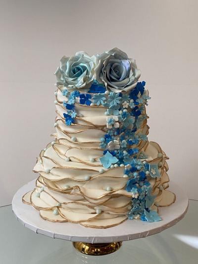 Shades of Blue Wedding cake - Cake by Ann