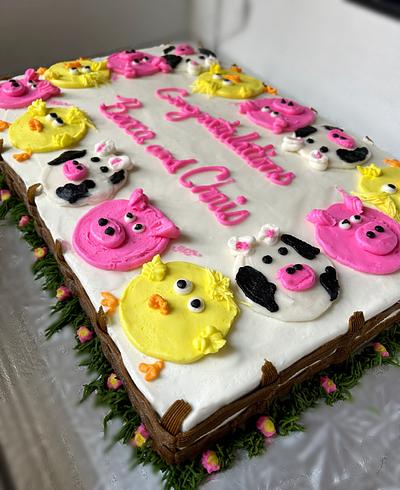 Farm Animal Baby Shower - Cake by Wendy Army