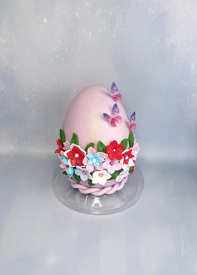 Flowers easter eggs  - Cake by Joan Sweet butterfly 
