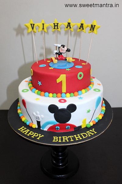 Mickey Mouse 2 tier cake - Cake by Sweet Mantra Homemade Customized Cakes Pune