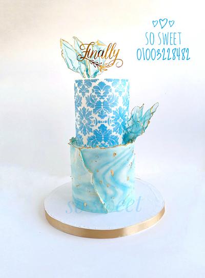 Engagement cake - Cake by SoSweetbyAlaaElLithy