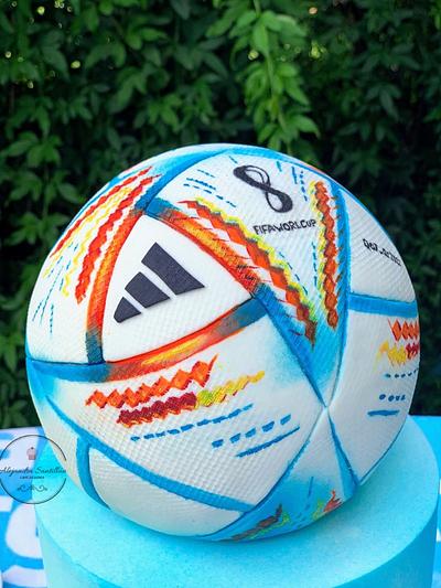 Pastel balón de fútbol katar 2022 - Cake by Alejandra Santillán