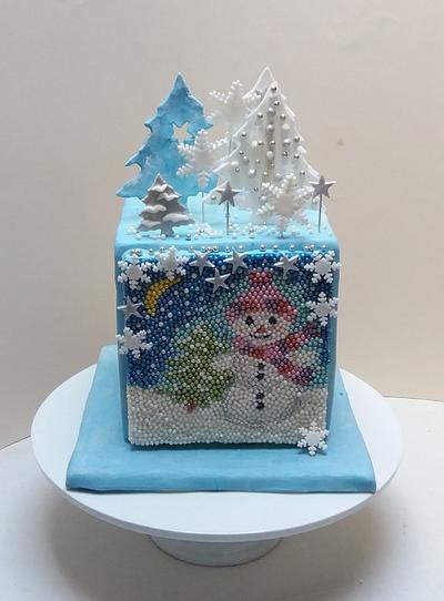 Winter cake with pearls - Cake by Darina