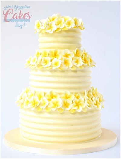 Plumeria Wedding Cake - Cake by Teresa Davidson