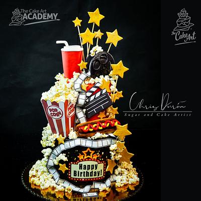 Movie Night Cake - Cake by Chris Durón from thecakeart.academy