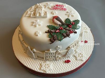 Village Christmas Cake - Cake by Margaret Lloyd