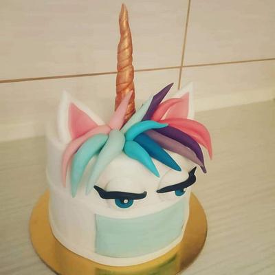 Covid unicorn cake - Cake by Tortalie