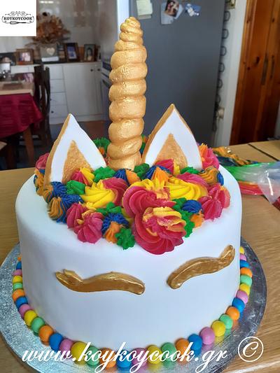 GOLDEN UNICORN CAKE - Cake by Rena Kostoglou