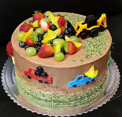 fruit with an excavator - Cake by OSLAVKA