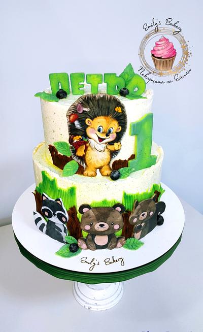 Forest animal cake for Baby Peter - Cake by Emily's Bakery