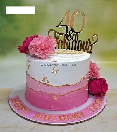 40th Birthday cake for wife - Cake by Sweet Mantra Homemade Customized Cakes Pune