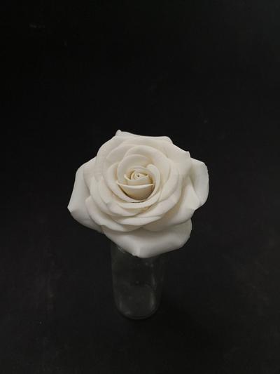 Juste one white rose - Cake by Ruth - Gatoandcake