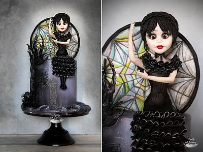 Wednesday Addams cake - Cake by Lorna