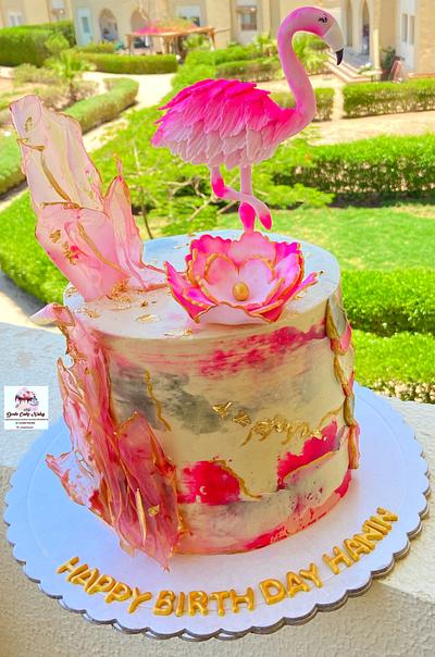 Bettercream cake with rice paper  - Cake by Hadeer ahmed