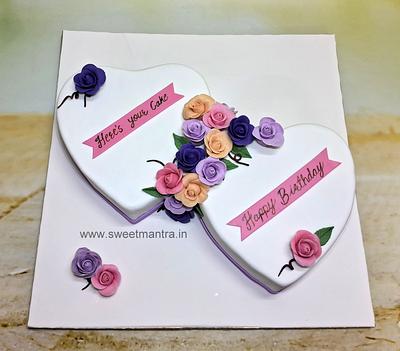 Two hearts cake - Cake by Sweet Mantra Homemade Customized Cakes Pune