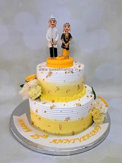 Designer Anniversary cake for Mom Dad - Cake by Sweet Mantra Homemade Customized Cakes Pune