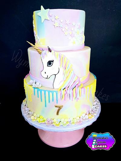 Unicorn Drip Cake - Cake by Wymeaka's Custom Cakes