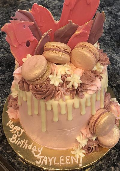 Pink and purple birthday  - Cake by MerMade