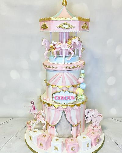 Circus Carousel  - Cake by Rock and Roses cake co. 