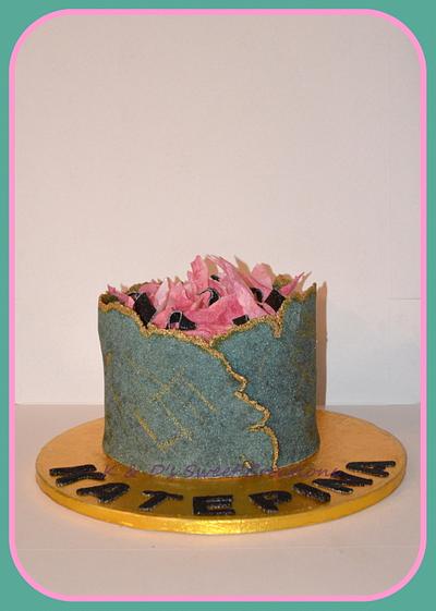 Sugar sheet technique birthday cake - Cake by Konstantina - K & D's Sweet Creations