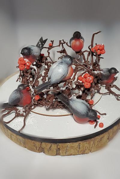 CHOCOLATE CHRISTMAS BIRDS - Cake by Viktory