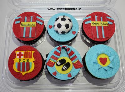 Football cupcakes - Cake by Sweet Mantra Homemade Customized Cakes Pune