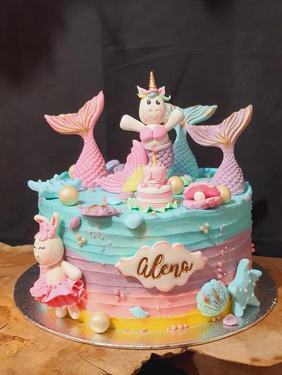 Mermaid unicorn - Cake by ClaudiaSugarSweet