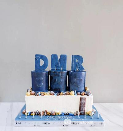 Candyland Birthday Cake with a Denim Theme - Cake by Dapoer Nde