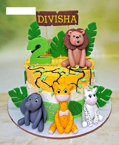 Jungle theme cake for girl - Cake by Sweet Mantra Homemade Customized Cakes Pune