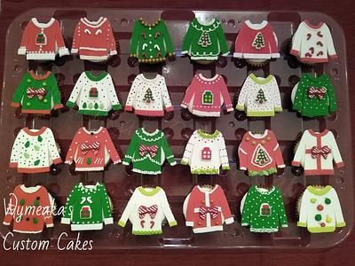 Christmas Sweater Cupcakes - Cake by Wymeaka's Custom Cakes