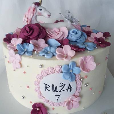 Unicorn flower cake - Cake by Sanjin slatki svijet