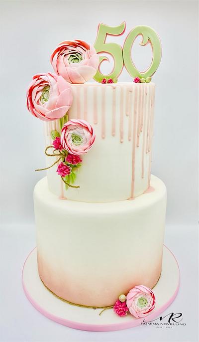 Elegant 50th Birthday - Cake by Romina Novellino