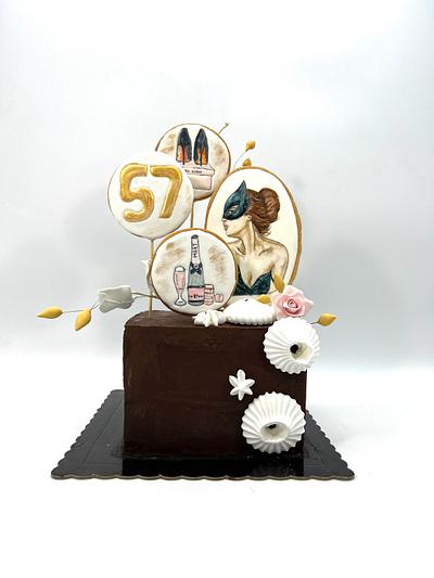 Tarta decorada con galletas pintadas - Cake by Dulcepensamiento