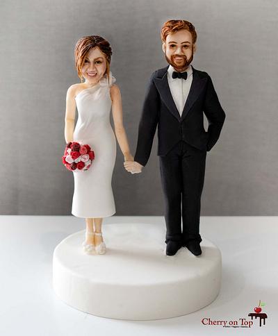 Personalized Bride and Groom Topper 🤍🖤💗👩‍❤️‍👨🎉 - Cake by Cherry on Top Cakes