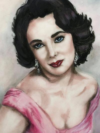 Collaborazione Homage Painting to Elisabeth Taylor - Cake by Olana Mary
