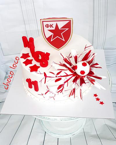 soccer cake-red star - Cake by Choco loco