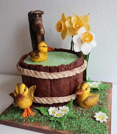 Ducks an dafodills - Cake by Petra