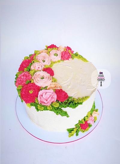 Buttercream flower cake  - Cake by Color Drama Cakes