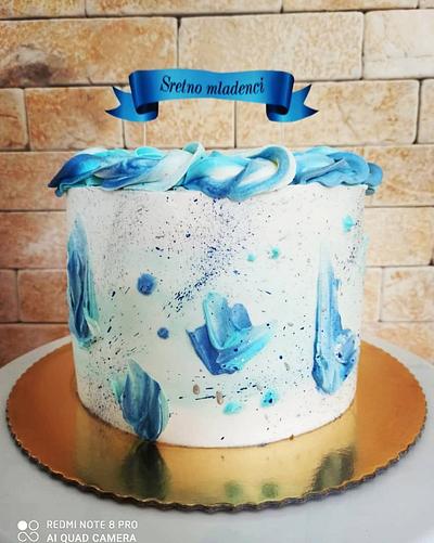 Blue whipped cream - Cake by Cakes_bytea