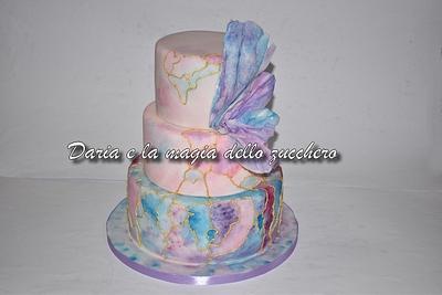 watercolor cake for my birthday! - Cake by Daria Albanese