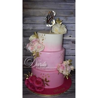 18th Birthday cake with roses - Cake by Daria Albanese