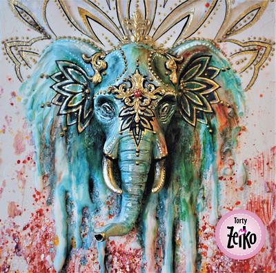 INCREDIBLE INDIA CAKE COLLABORATION - Painted Indian elephant - Cake by Torty Zeiko