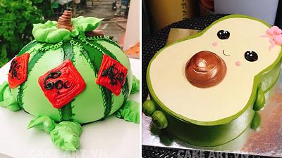 Watermelon and avocado - Cake by CakeArtVN