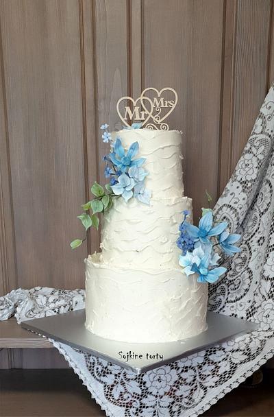 Blue wedding:) - Cake by SojkineTorty